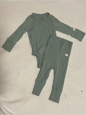 Baby Gear Ribbed Bodysuit in Sage Green by Baby Gear